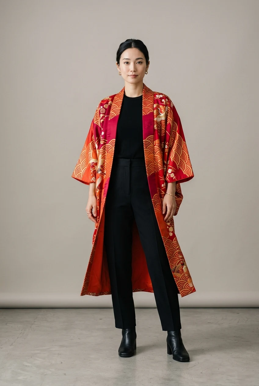 Chaqueta Haori Olas Seigaiha