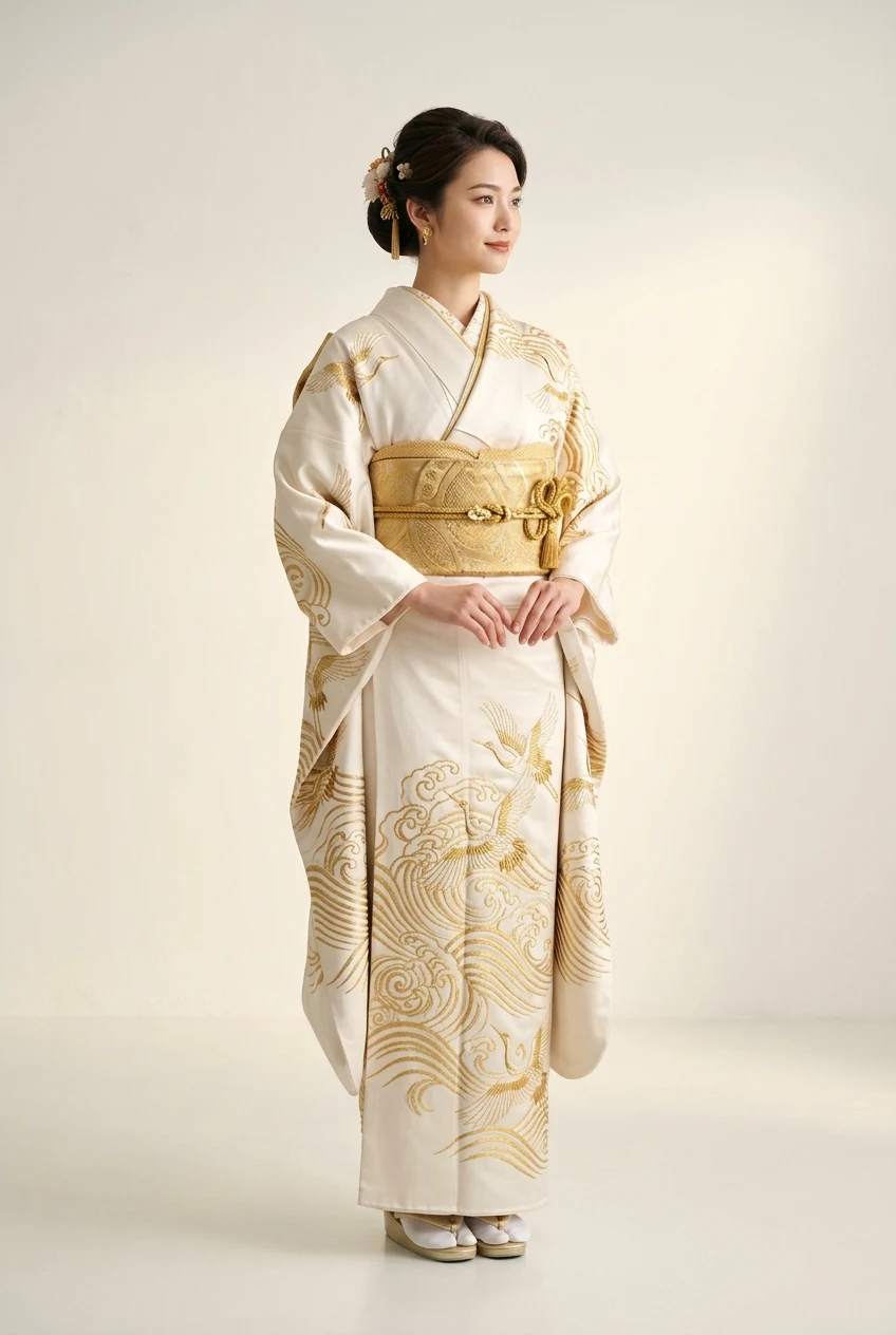 Kimono Blanco Perla & Oro